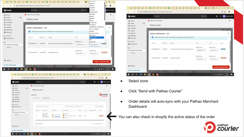 Process and track order