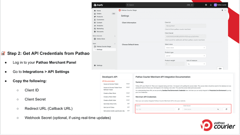 Login via client id and secret id