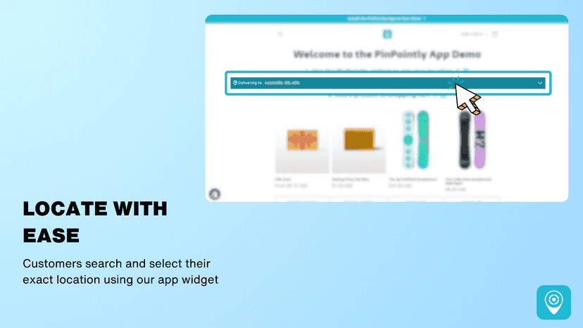 Widget for customers to search and select their location