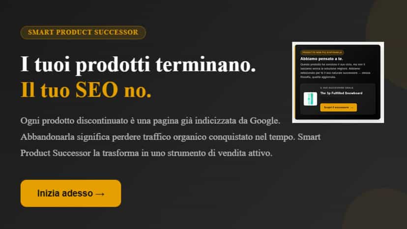 Smart Product Successor hero: Your products end. Your SEO no.