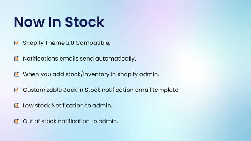 Back in stock notification