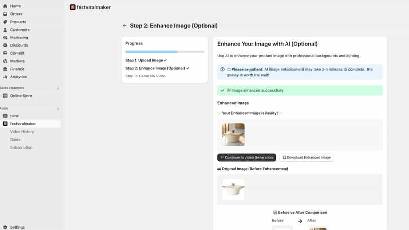 Realistic product scene with AI enhancement