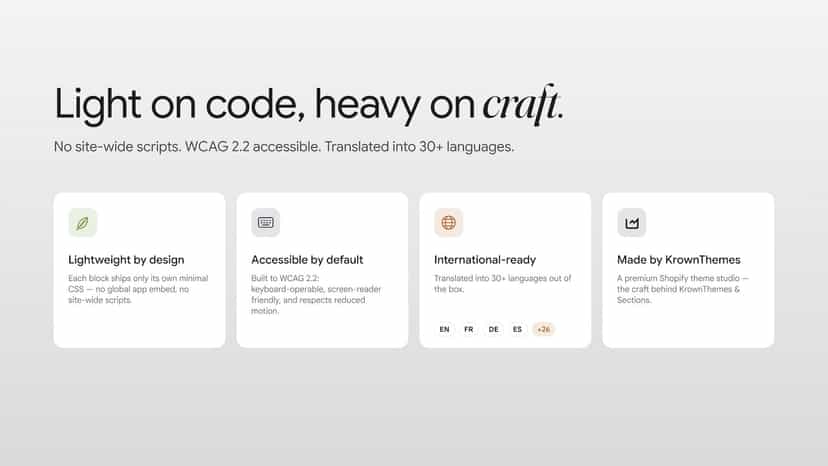 Light on code, highly performant and accessible