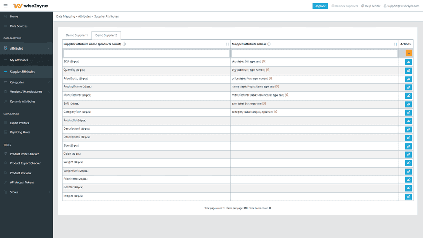 Supplier Attributes