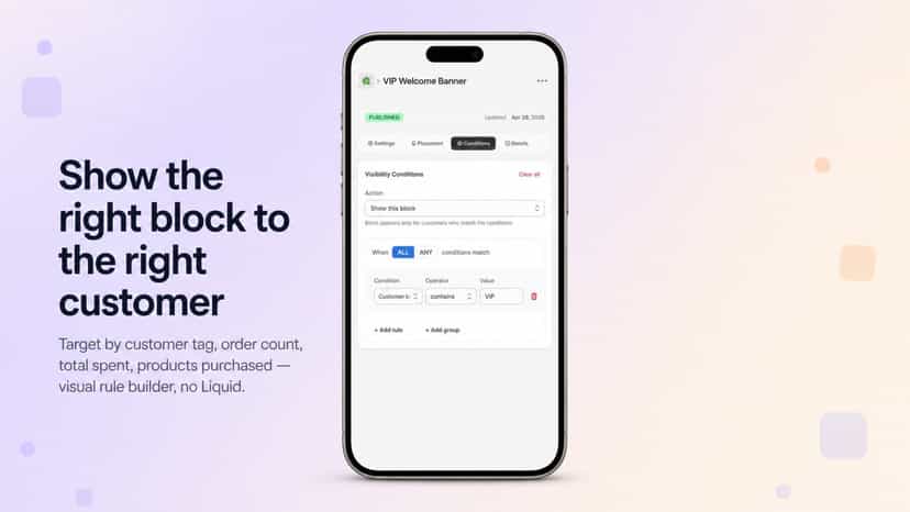 Show the right block to the right customer
