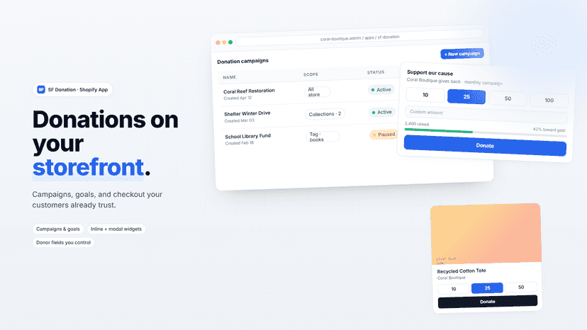 Set up Multiple Donation campaigns and goals