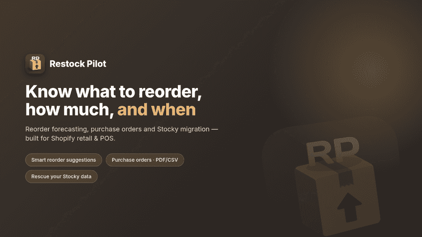 reorder & purchase orders for retail & POS