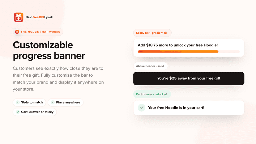 Customize a progress banner that shows their progress