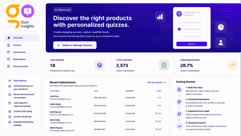 Create multiple guided quizzes with text or image answer options