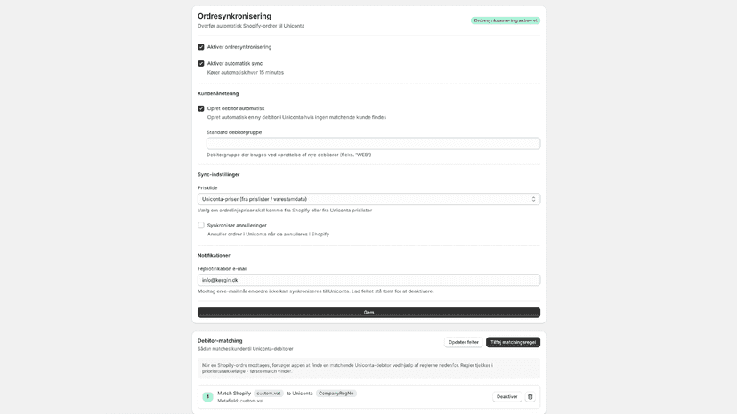 Order sync