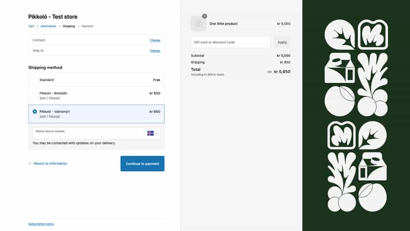 The rates are displayed during checkout