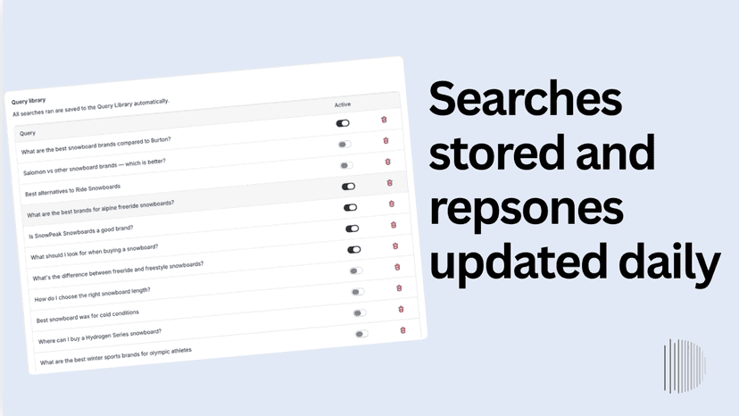 Query library storing and updating past searches