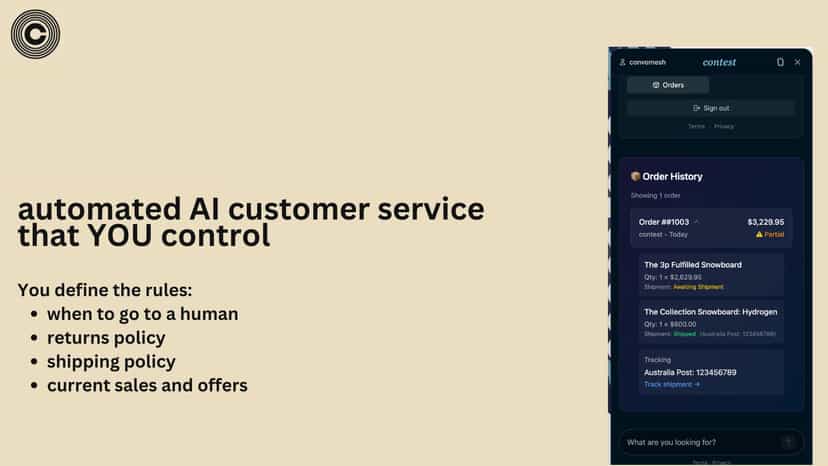convomesh ai support chat