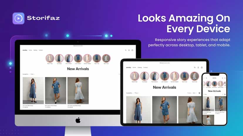 Animated story bubbles displayed on Shopify Store.