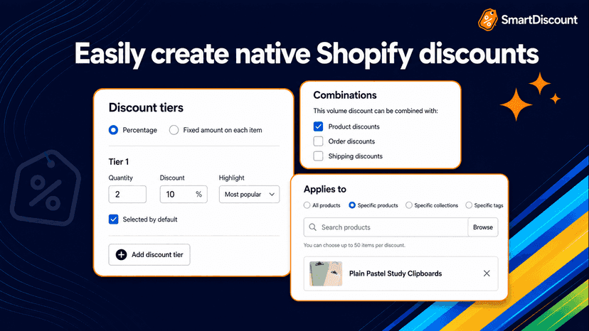 Easily create Native shopify discount