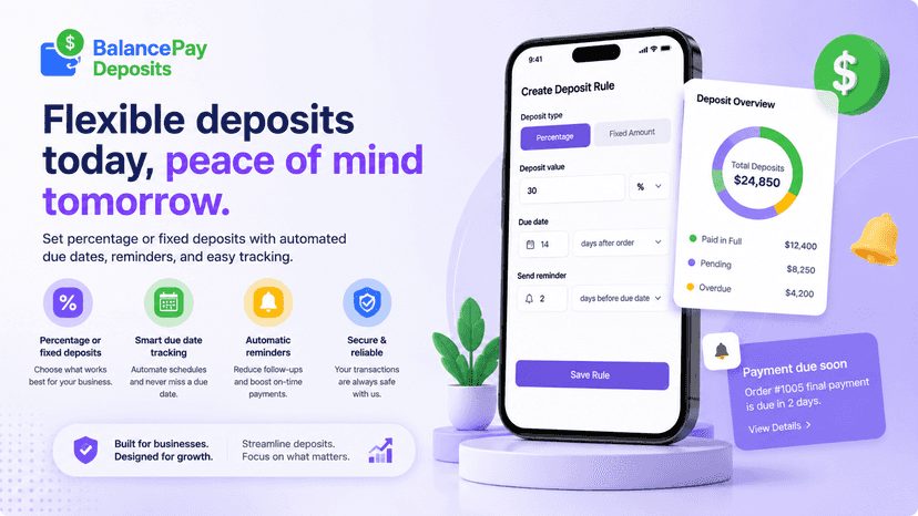 Mobile-friendly checkout for advance and split payments.