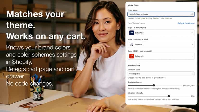 Matches your theme. Works on any cart.