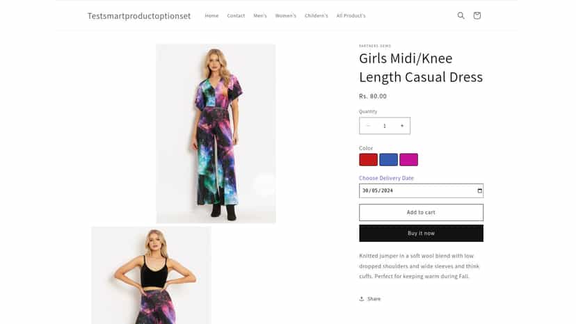 Product Advance Options Front End