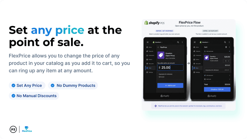 Set any price at the point of sale