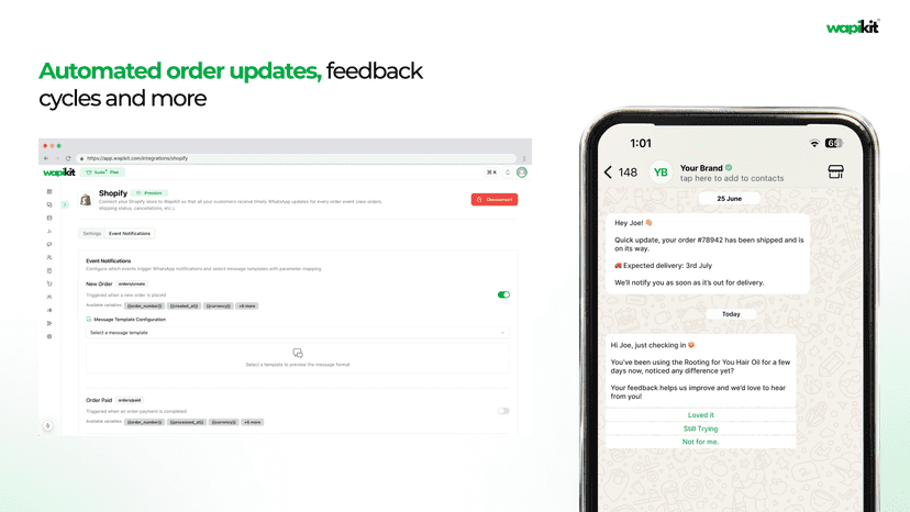 Automated order updates, feedback cycles and more