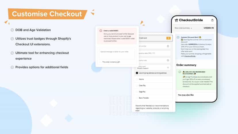 Mobile view - Customize Checkout