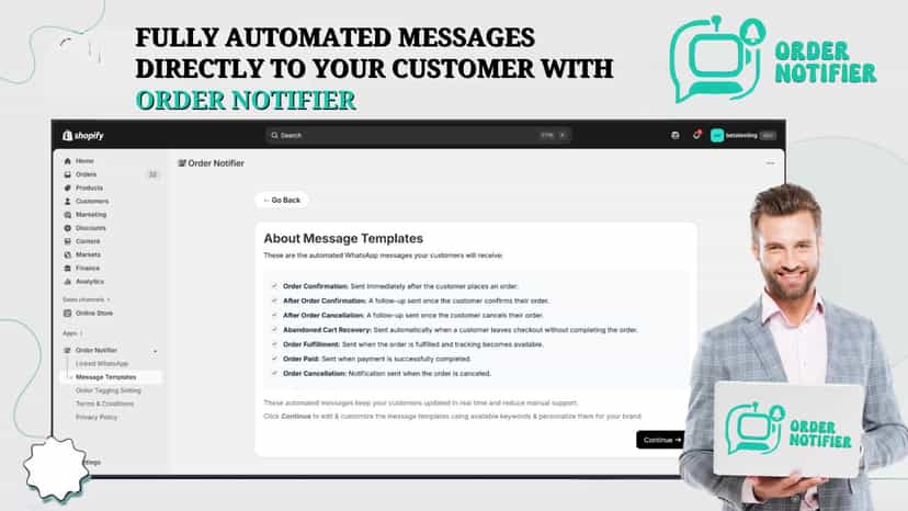 Order notifier, Auto order confirmation, whatsapp automation
