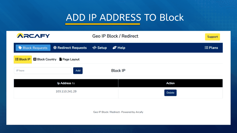 Add IP to Block