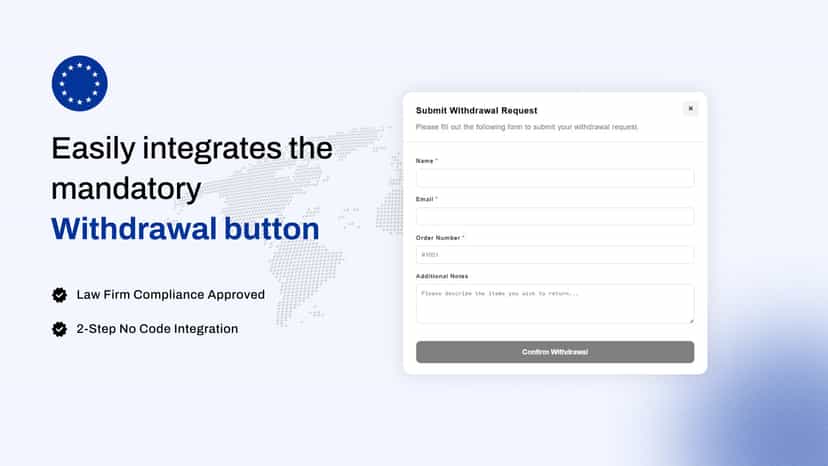 EU order cancellation button on the customer order page