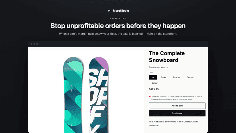Checkout blocked: order margin below the store minimum