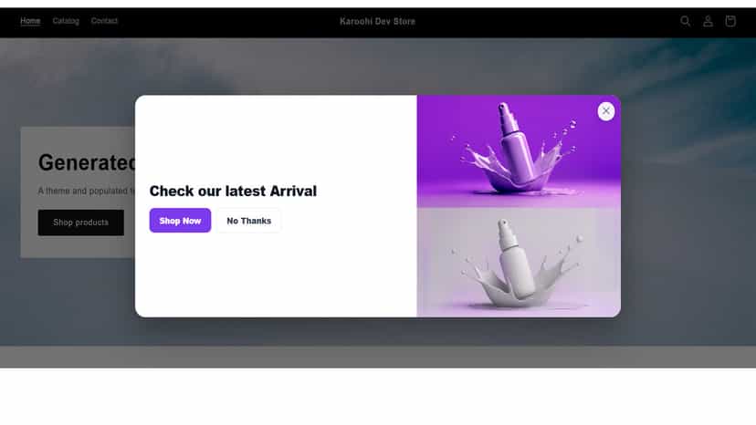 Delay popup Desktop Screen