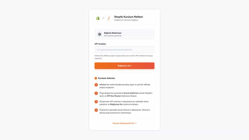 API Key ile entegrasyon yapın