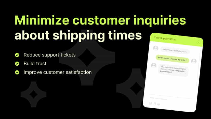 Minimize customer inquiries about shipping times