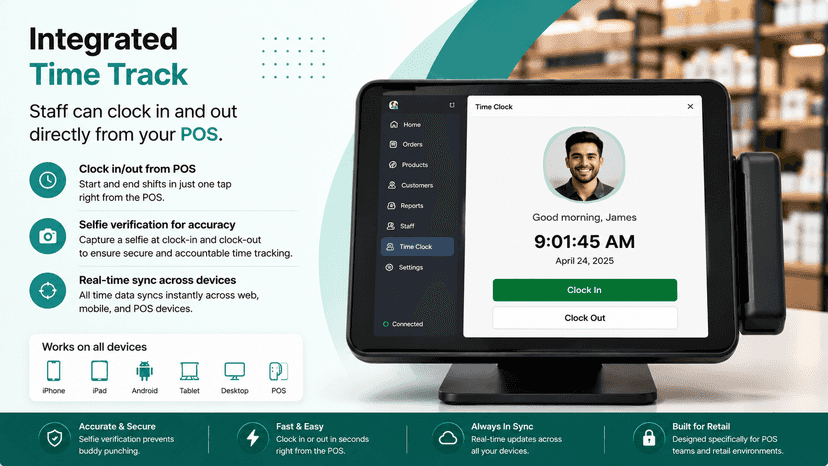 POS Staff Time Clock In/Out