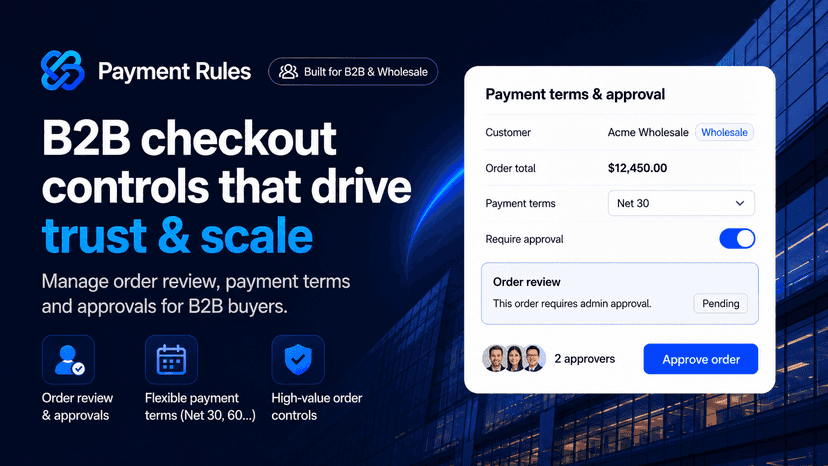 B2B payment terms and order review controls