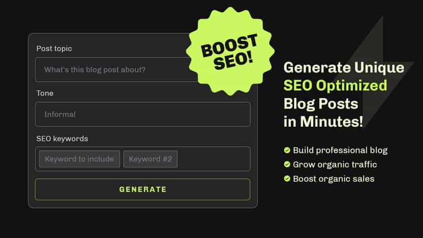 generate unique SEO optimized Shopify blog posts