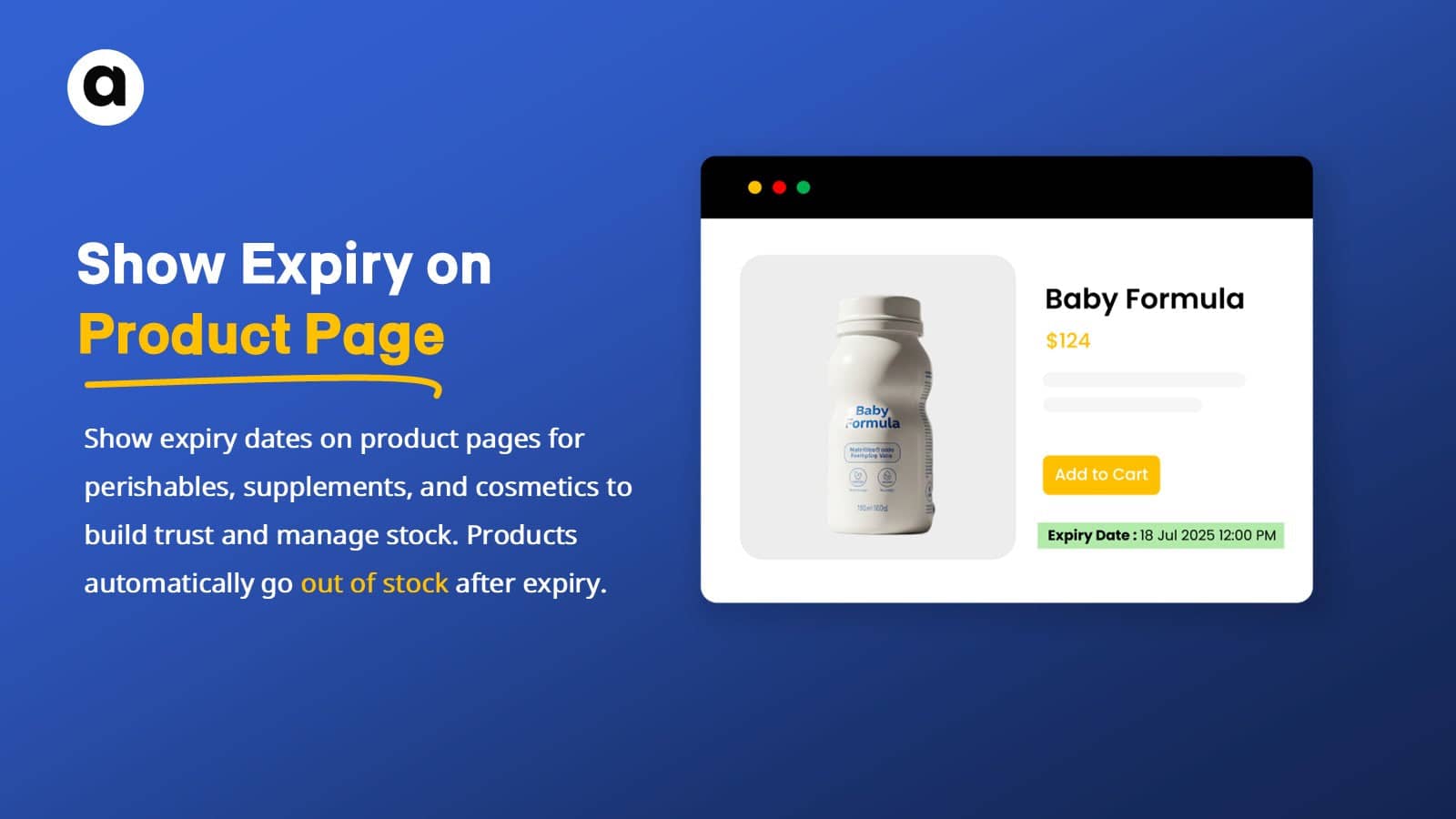 Show expiry date on product page