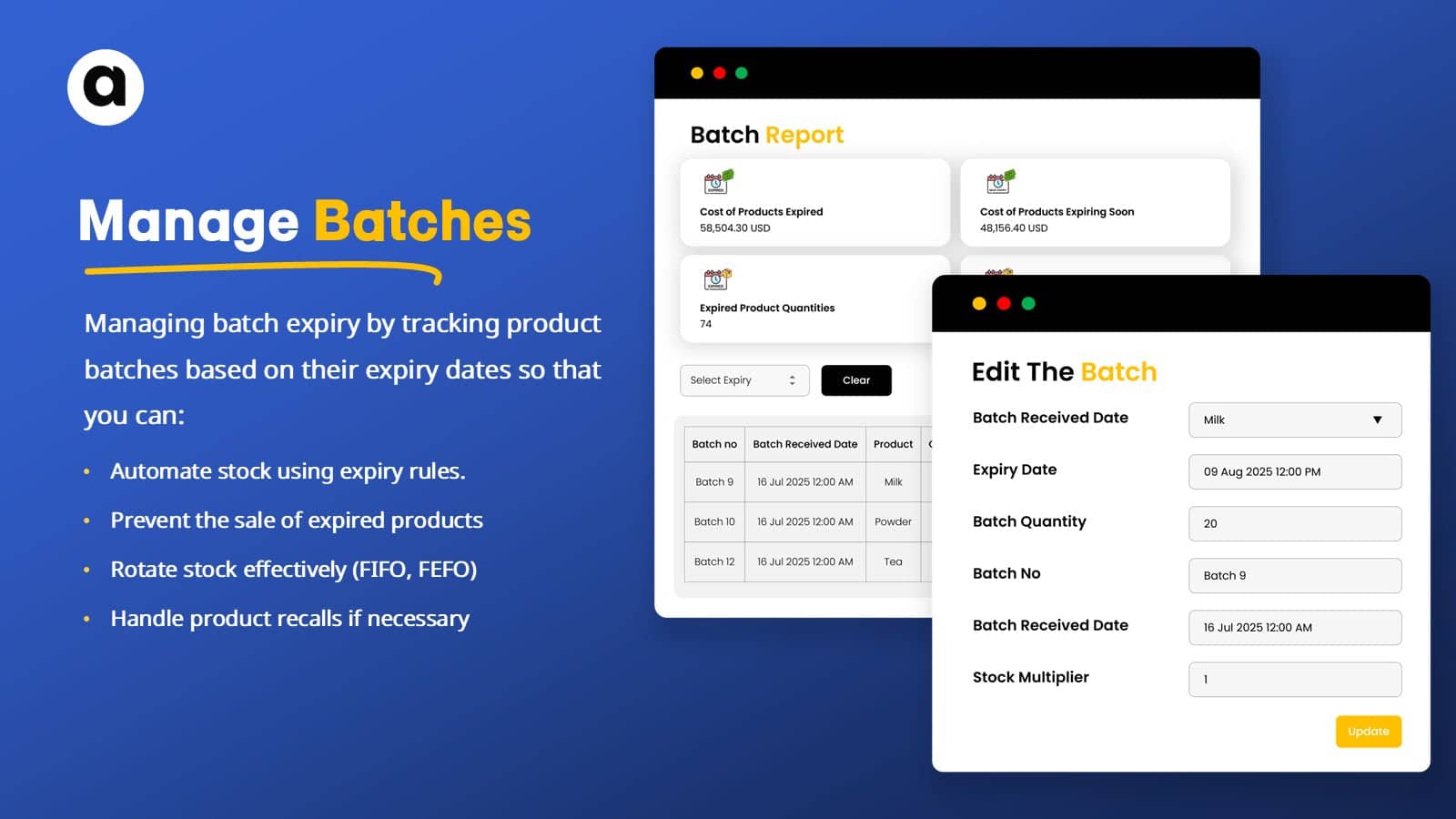 Manage Shopify product batches