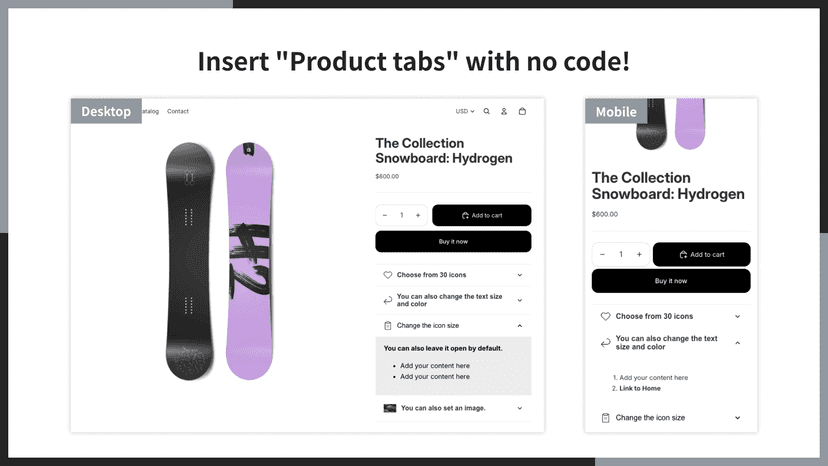 Product tabs on your store!