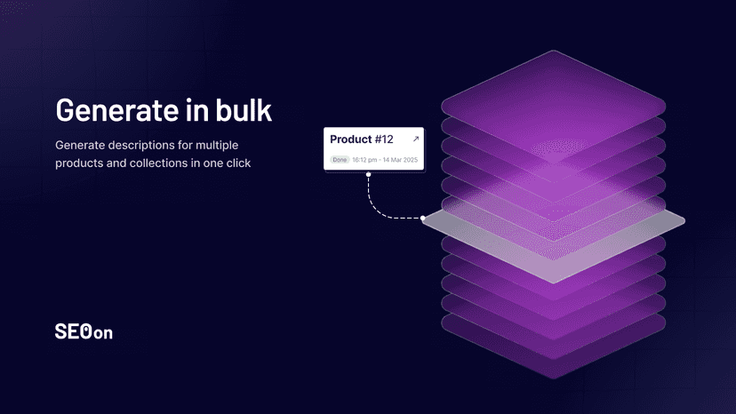 SEO On Product copy generate product descriptions in bulk