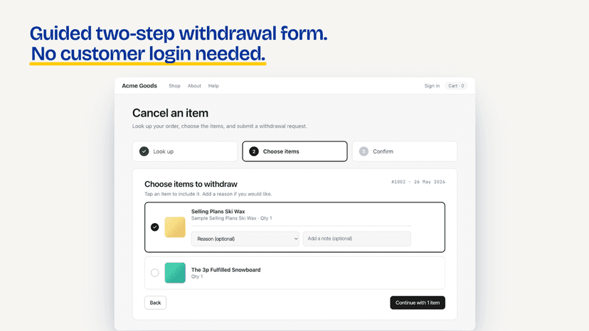 2-step withdrawal form
