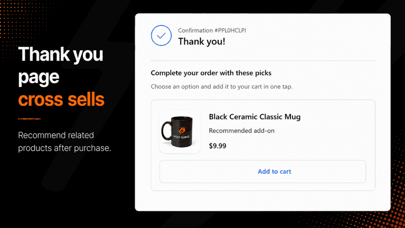 Thank you page cross sell recommendation