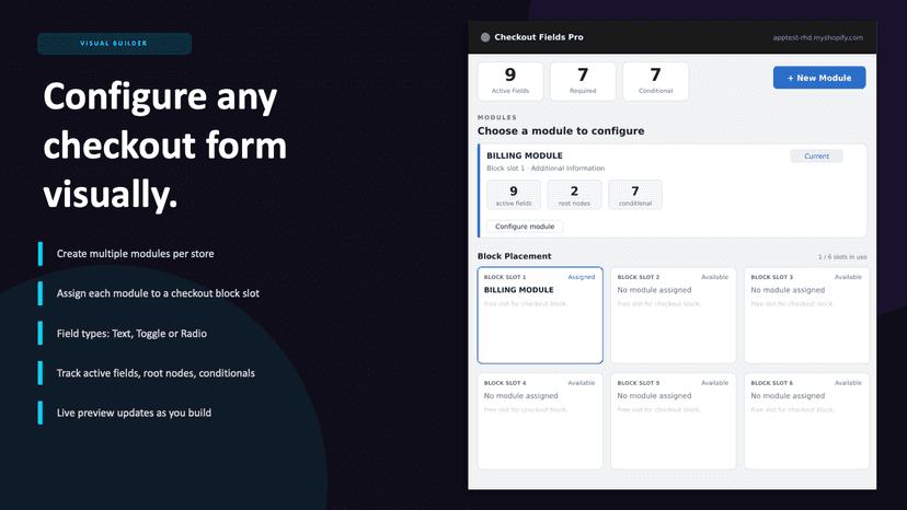Checkout Fields Pro visual form builder dashboard