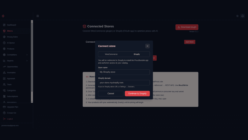 priceboostai add store