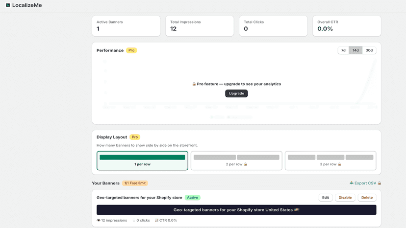 Geo-targeted banners for your Shopify store
