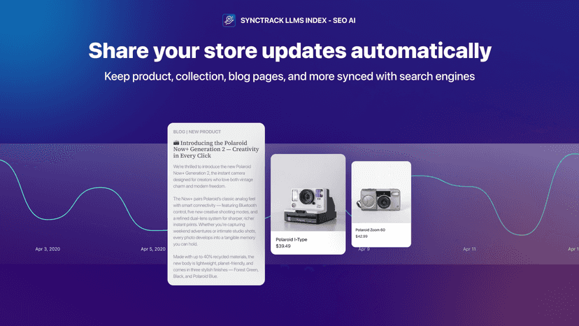 Auto-submit product and blog updates to search engines