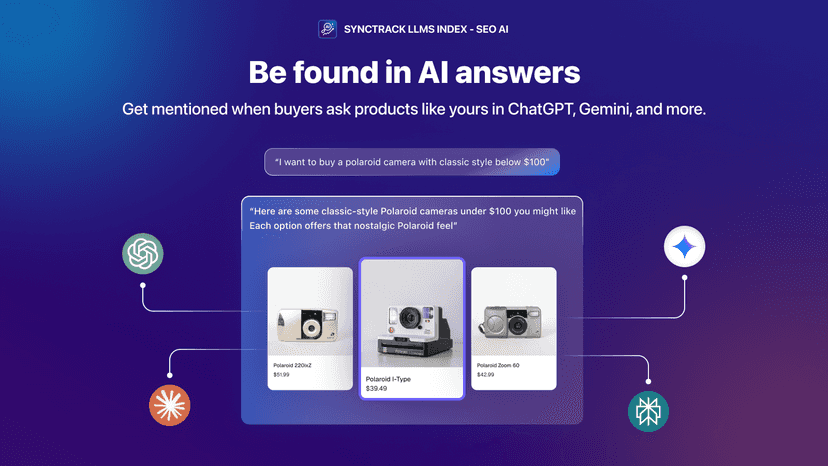 Shop mentioned in AI search results like ChatGPT and Gemini