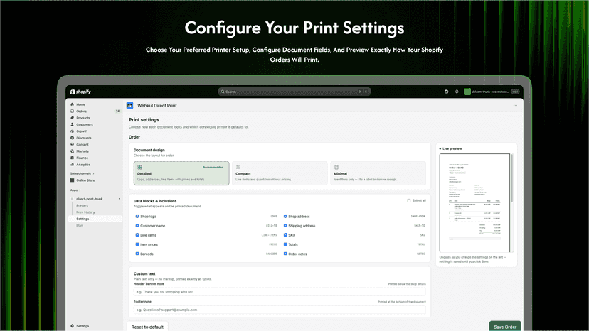 Configure your printer settings