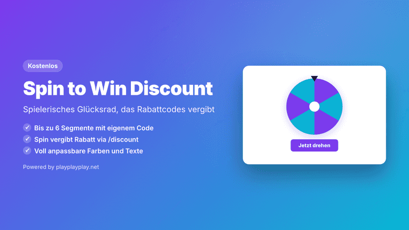 Glücksrad-Gewinnspiel für Shopify, das Rabattcodes vergibt