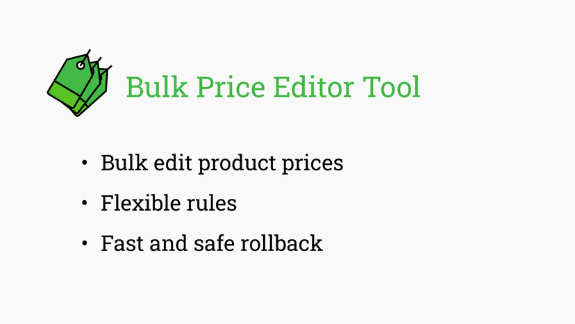 Bulk price editor tool