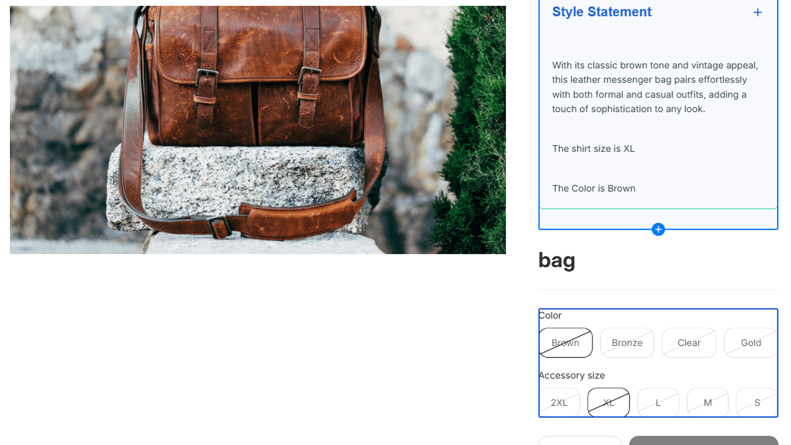 Show variant-specific details inside expandable tabs.